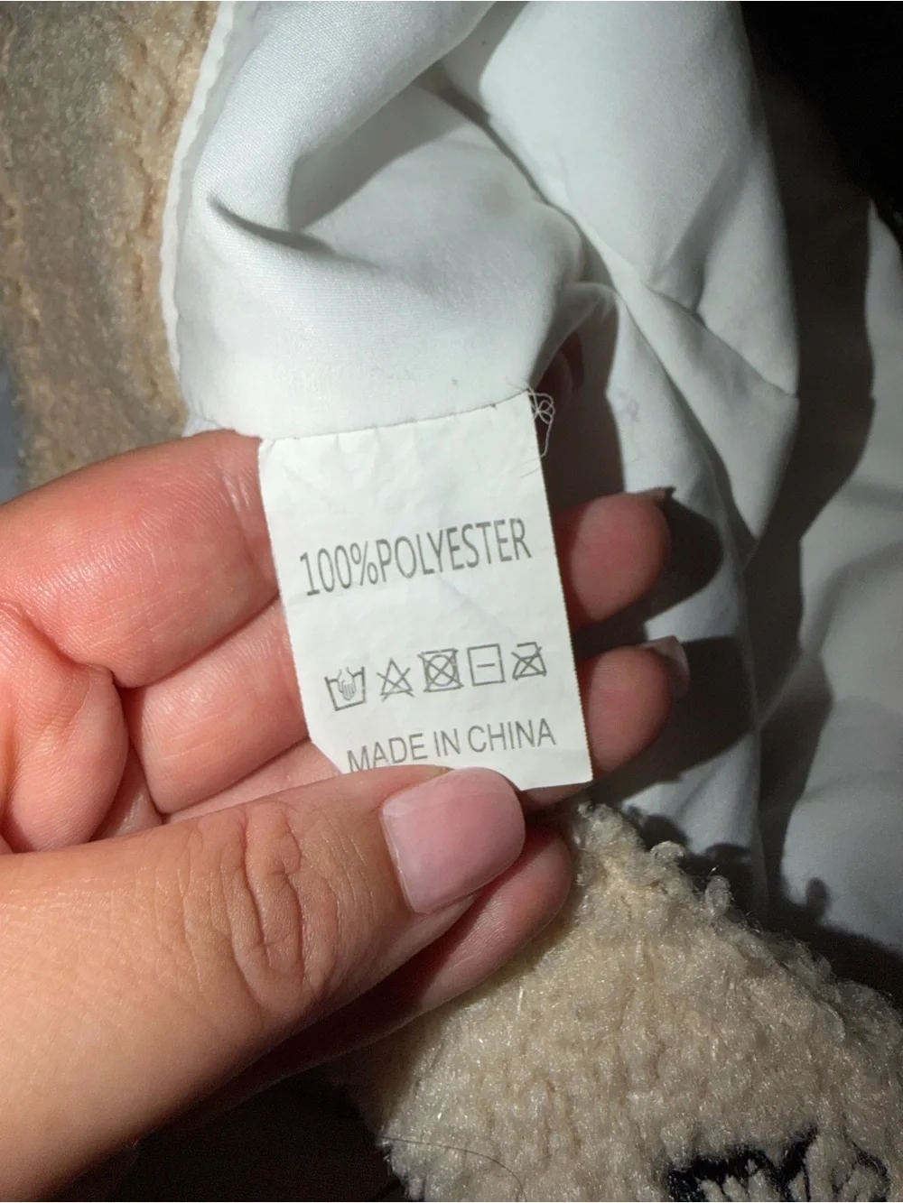 Cream Sherpa Bucket Hat Embroidered Butterflies Y2K Cottagecore